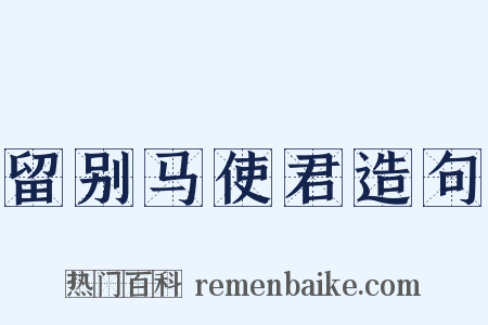 留别马使君造句是什么意思的图片
